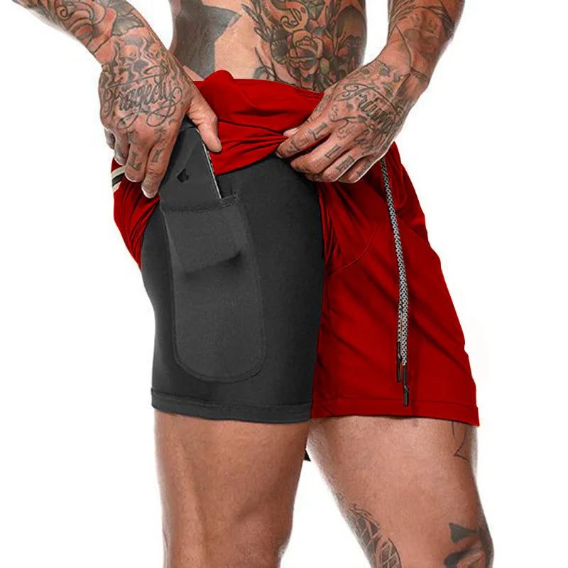 Men's Double Layer Sport Summer Shorts