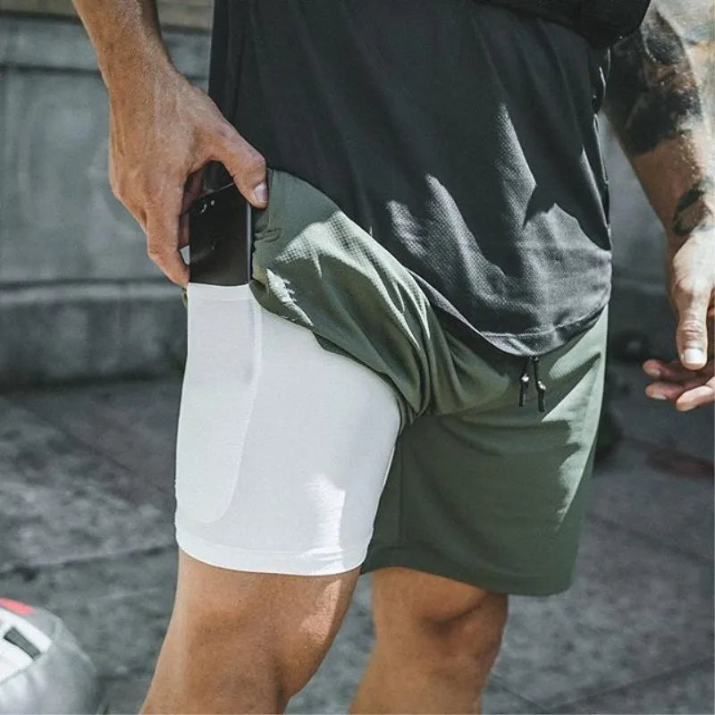 Men's Double Layer Sport Summer Shorts