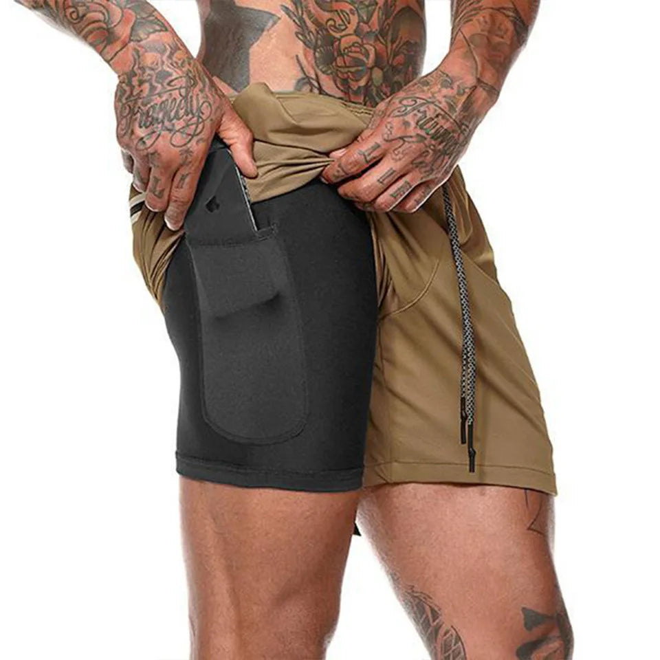 Men's Double Layer Sport Summer Shorts