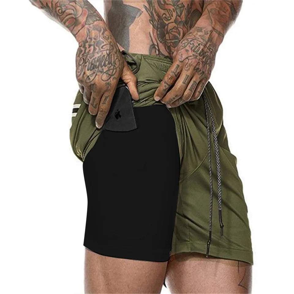 Men's Double Layer Sport Summer Shorts