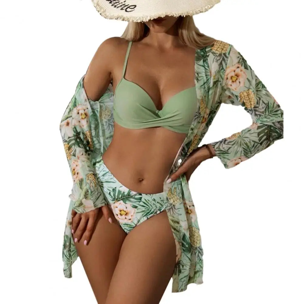 3Pcs/Set Women Bikini Swimming Cover-up