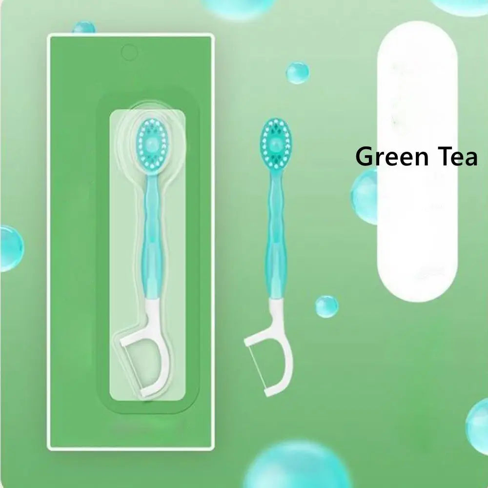 Mini Travel Toothbrush with Freshening Bead and Floss