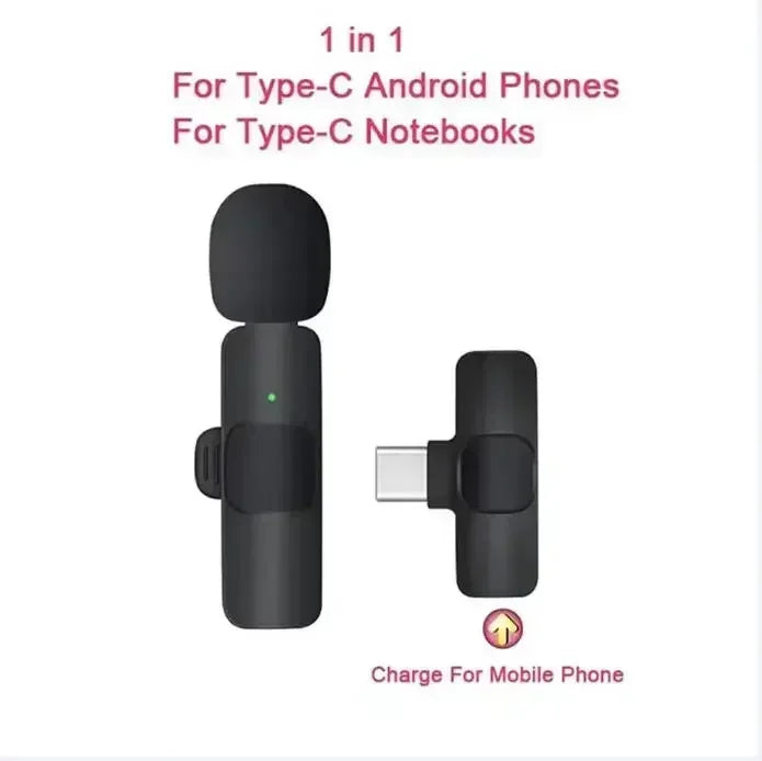 Wireless Microphone For iPhone Android Laptop
