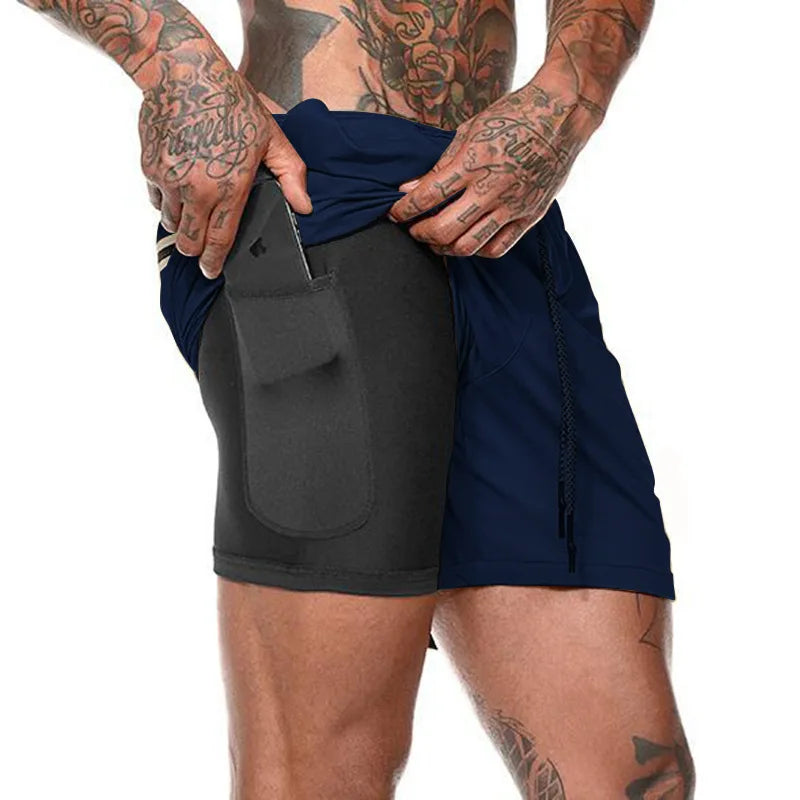 Men's Double Layer Sport Summer Shorts