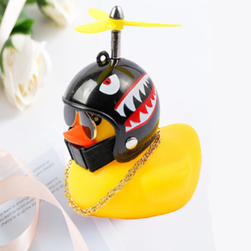 Car Duck With Helmet Ornament