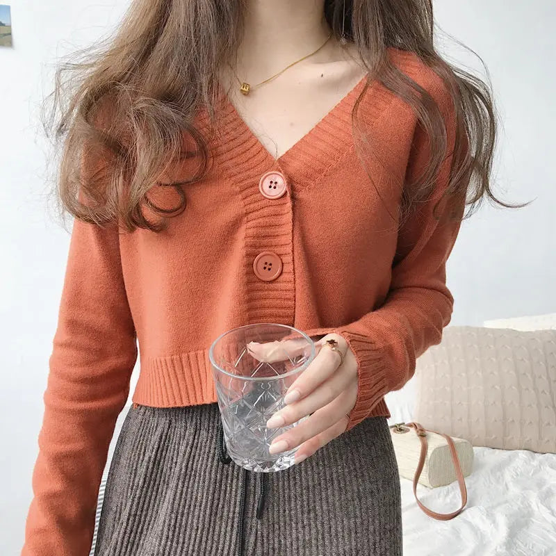 Knitted Cropped Cardigan