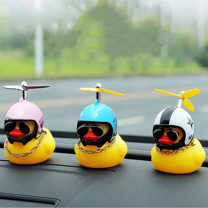 Car Duck With Helmet Ornament