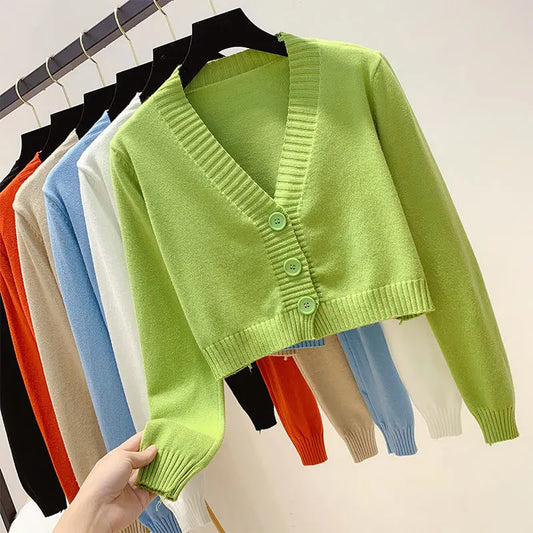 Knitted Cropped Cardigan
