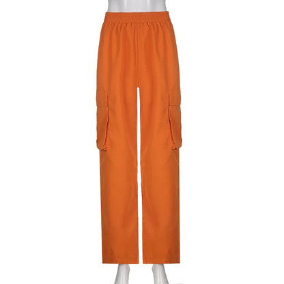 Orange Baggy Cargo Pants