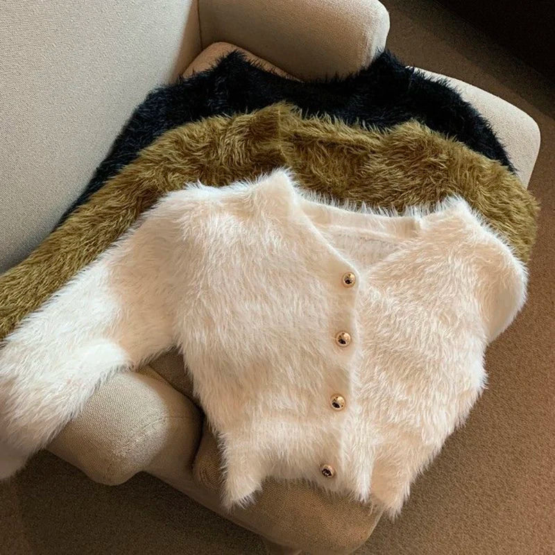 Vintage Cropped Mohair Cardigan