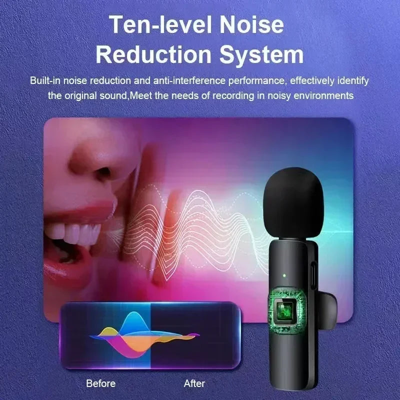 Wireless Microphone For iPhone Android Laptop