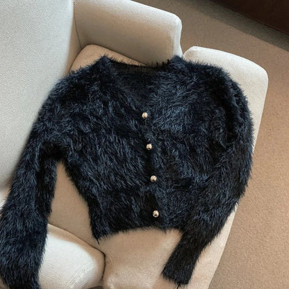 Vintage Cropped Mohair Cardigan