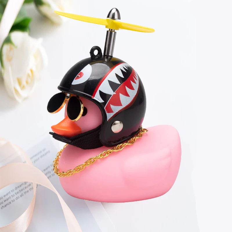 Car Duck With Helmet Ornament