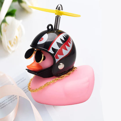 Car Duck With Helmet Ornament