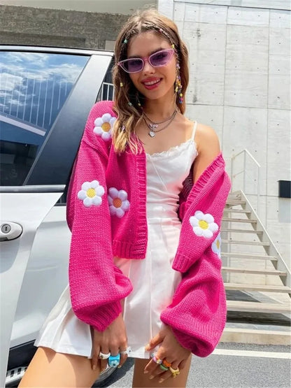 Women's Sweet Flower Cardigan