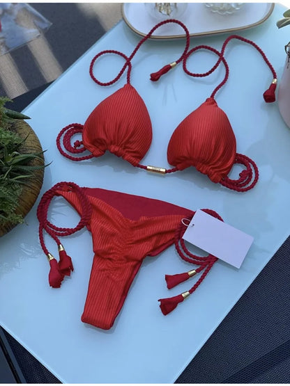 Women's Backless Rope Bikini