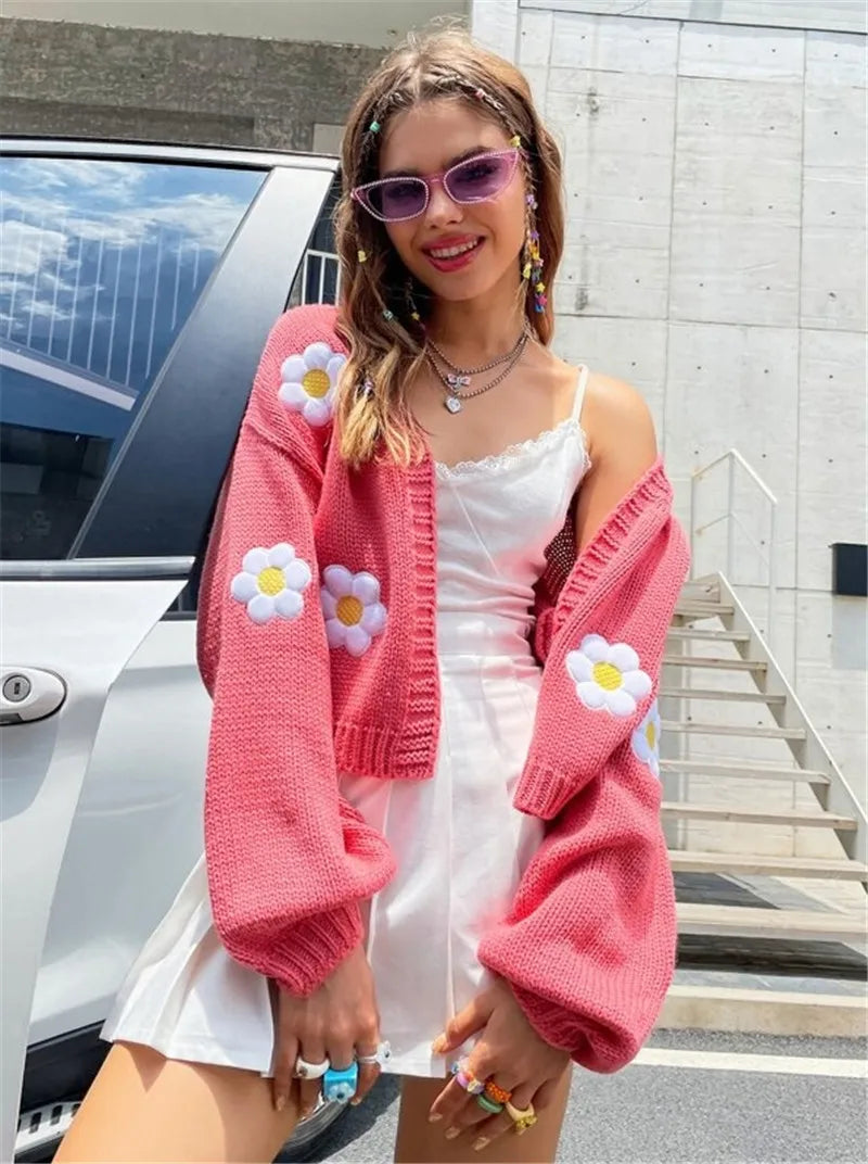 Women's Sweet Flower Cardigan