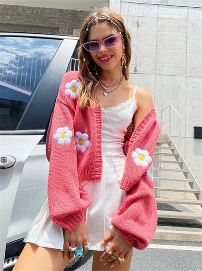 Women's Sweet Flower Cardigan
