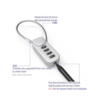Zinc alloy 4 Digit Password Lock