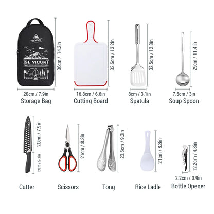 9pcs Portable Travel Utensils
