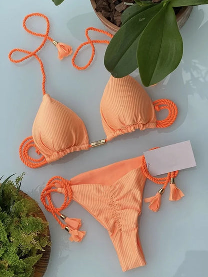 Women's Backless Rope Bikini