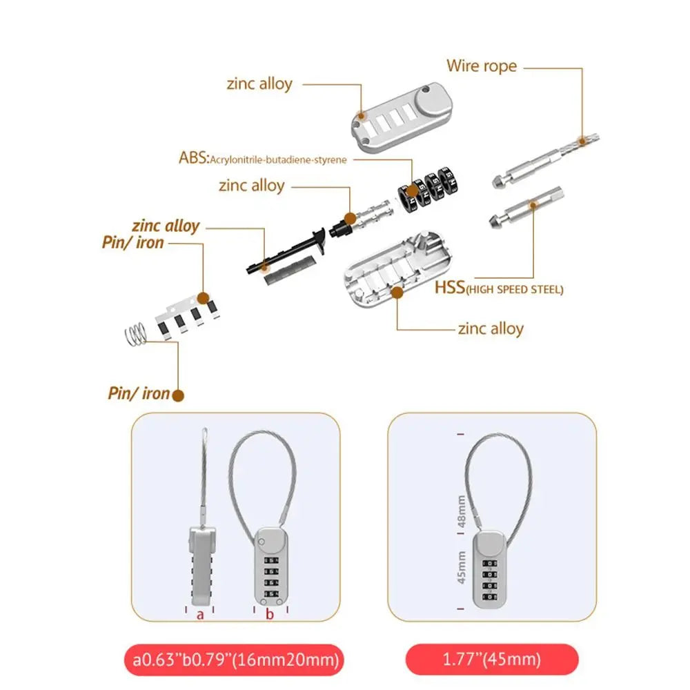 Zinc alloy 4 Digit Password Lock