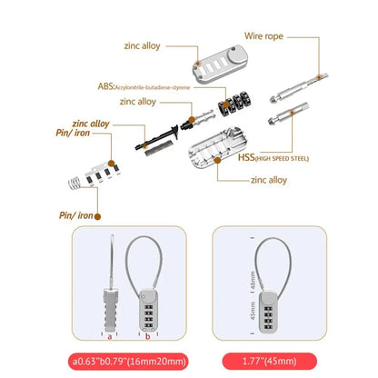 Zinc alloy 4 Digit Password Lock