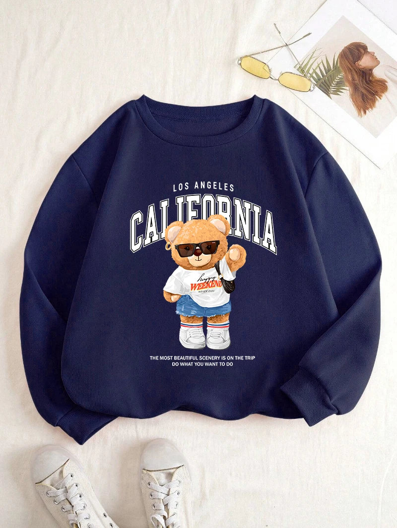 Womens Pullover California Letter Sweatshirt