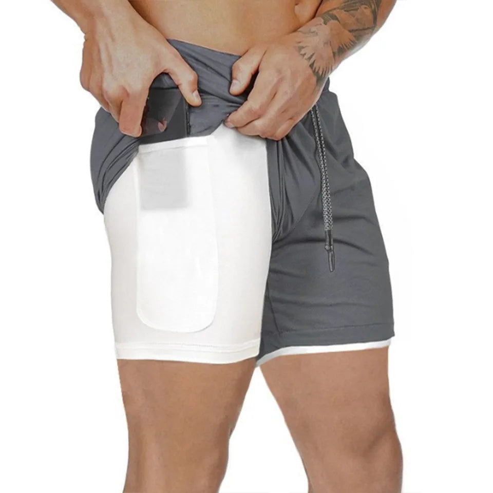 Men's Double Layer Sport Summer Shorts