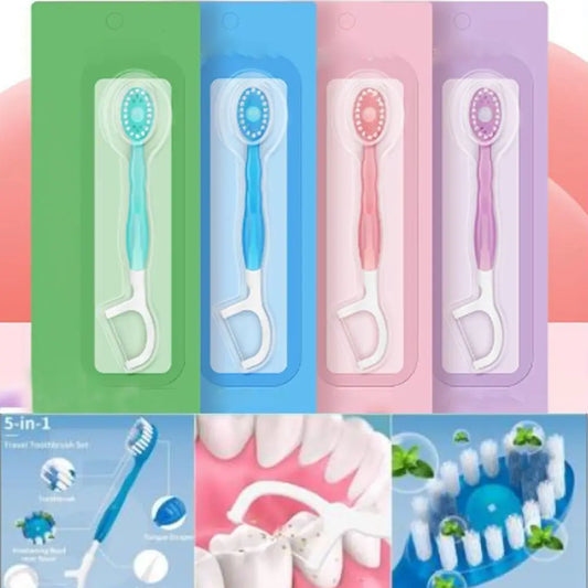 Mini Travel Toothbrush with Freshening Bead and Floss
