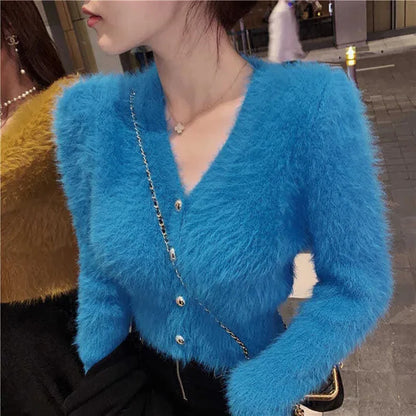 Vintage Cropped Mohair Cardigan