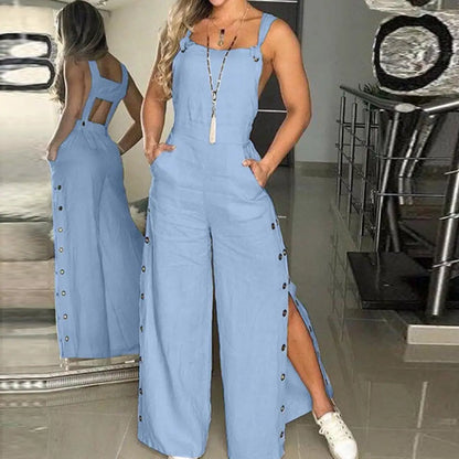 Women's Sleeveless Wide Leg Jumpsuit