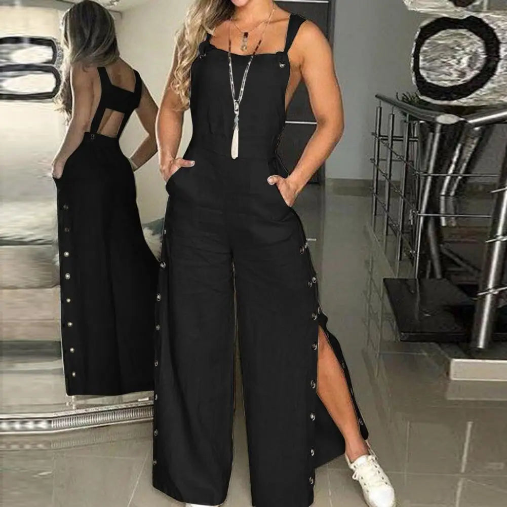 Women's Sleeveless Wide Leg Jumpsuit