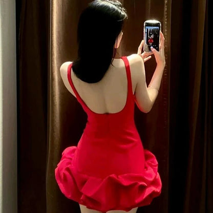 Elegant Lady Ruffles Sleeveless Dress