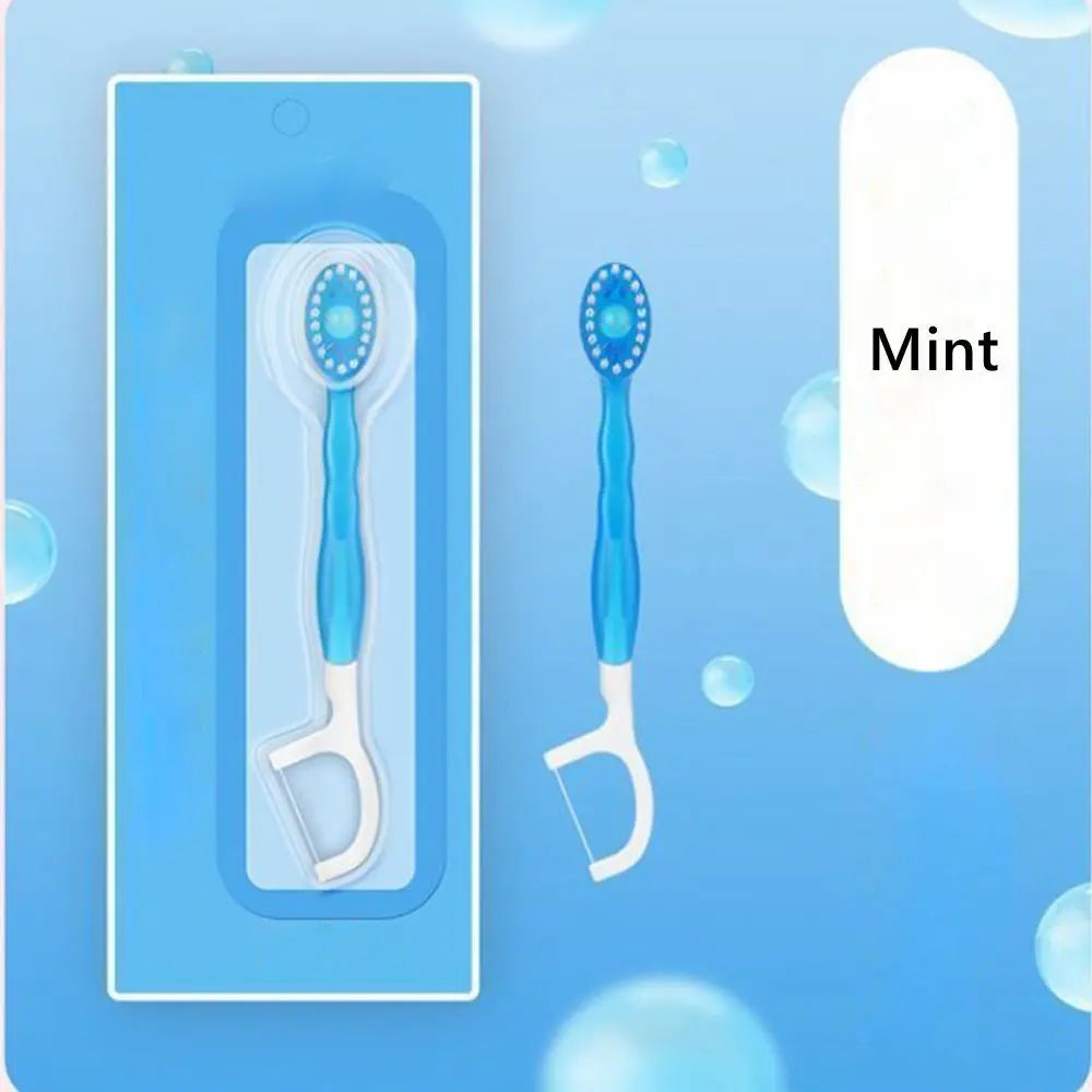 Mini Travel Toothbrush with Freshening Bead and Floss