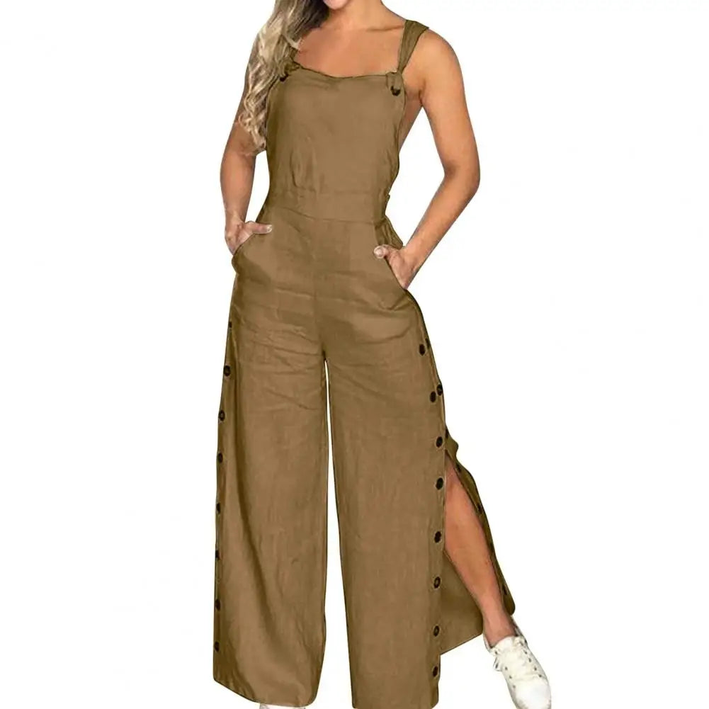 Women's Sleeveless Wide Leg Jumpsuit
