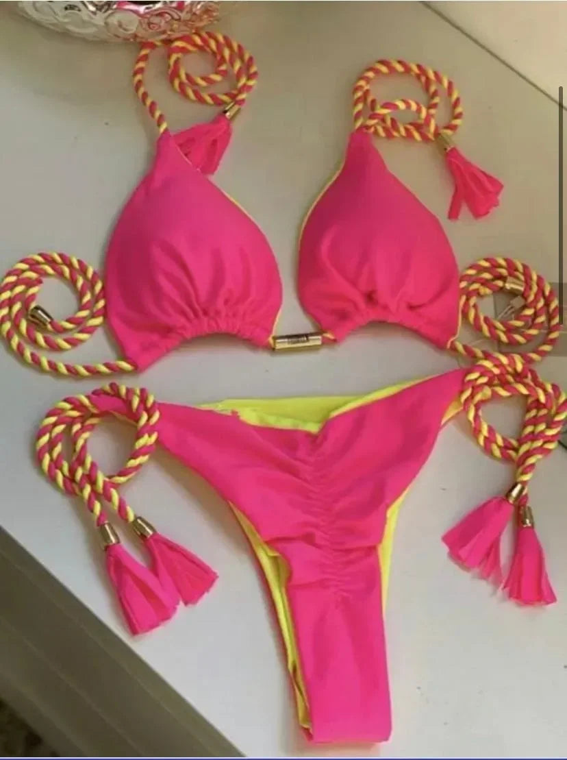 Women's Backless Rope Bikini