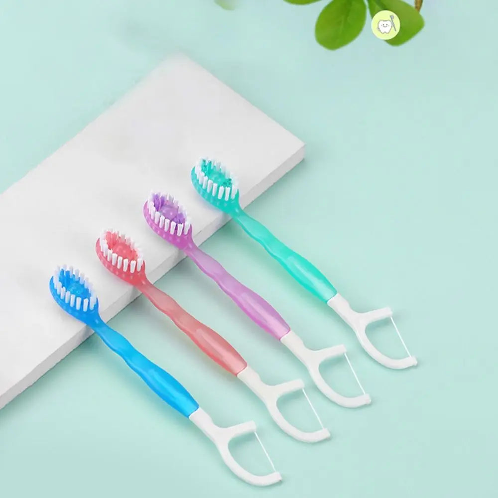 Mini Travel Toothbrush with Freshening Bead and Floss