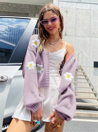 Women's Sweet Flower Cardigan