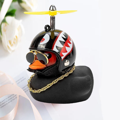 Car Duck With Helmet Ornament