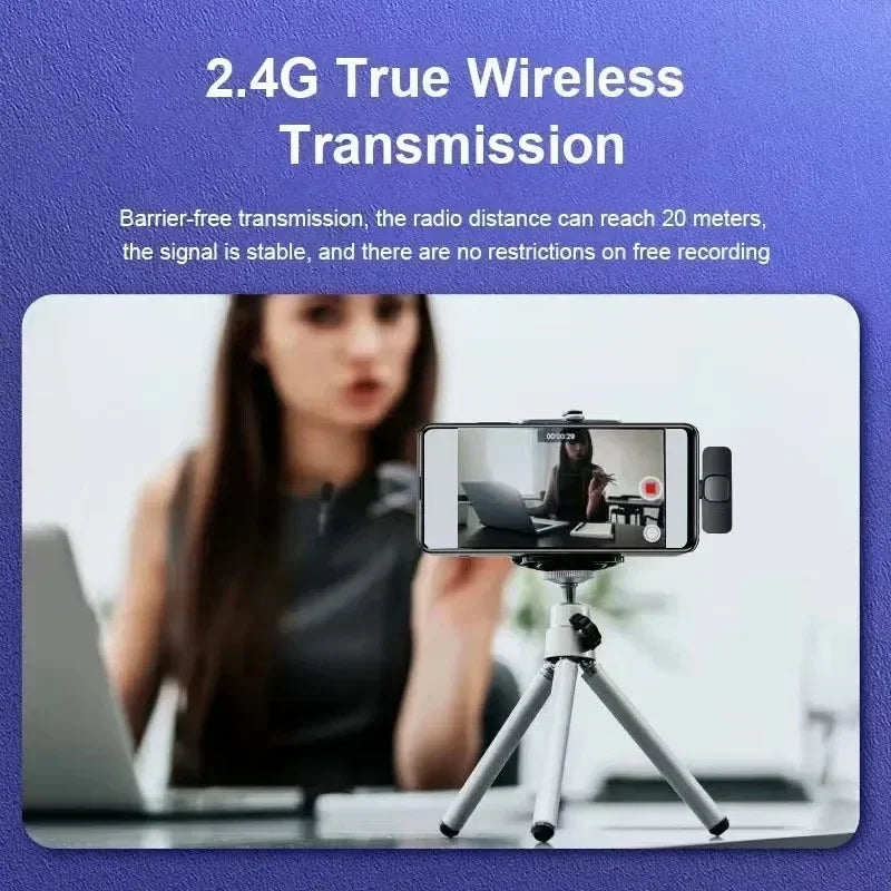 Wireless Microphone For iPhone Android Laptop