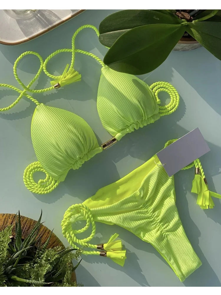 Women's Backless Rope Bikini