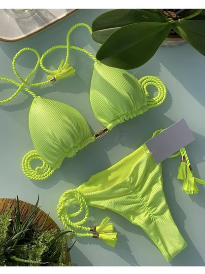 Women's Backless Rope Bikini
