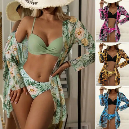 3Pcs/Set Women Bikini Swimming Cover-up