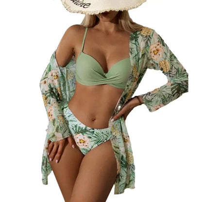 3Pcs/Set Women Bikini Swimming Cover-up