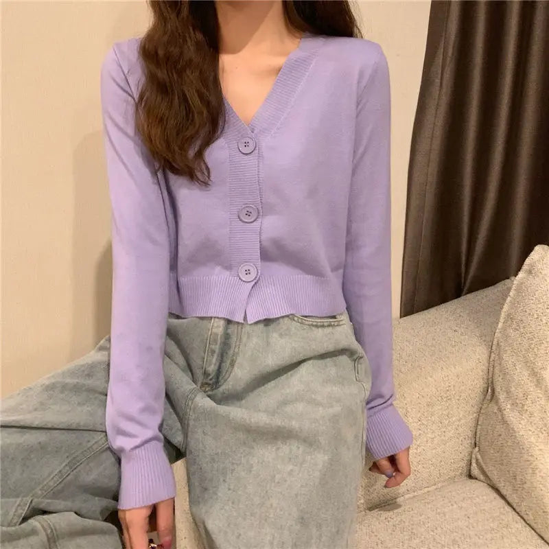 Knitted Cropped Cardigan