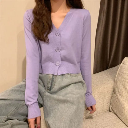 Knitted Cropped Cardigan