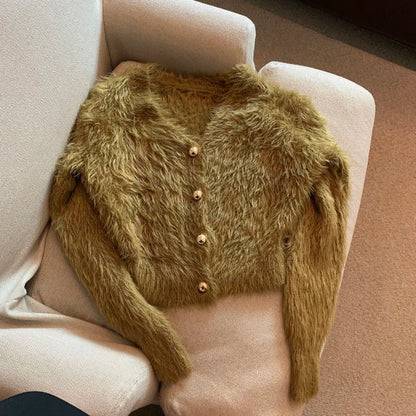Vintage Cropped Mohair Cardigan