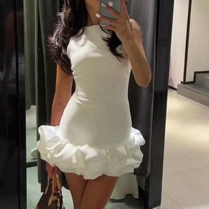 Elegant Lady Ruffles Sleeveless Dress