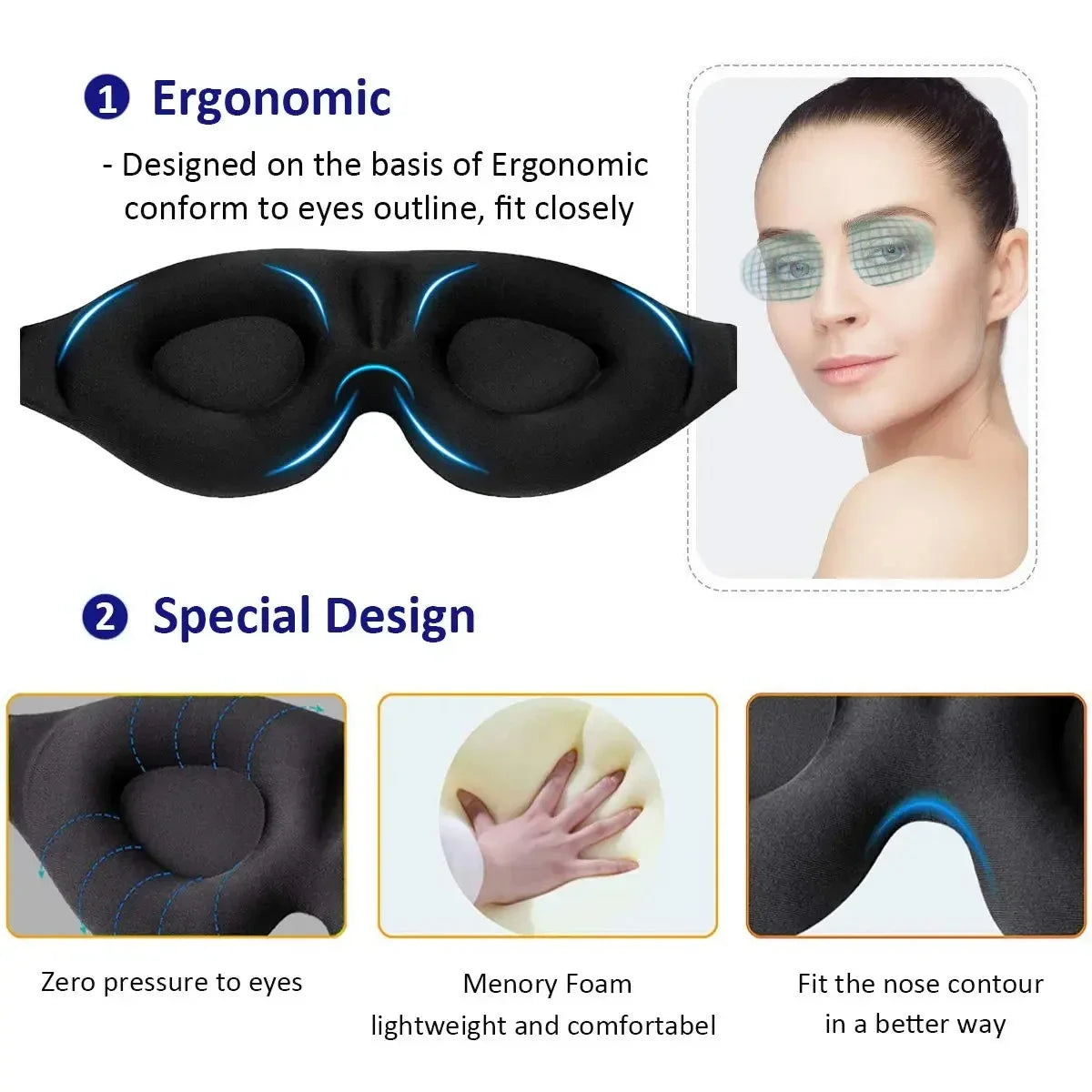 3D Contoured Eye Mask
